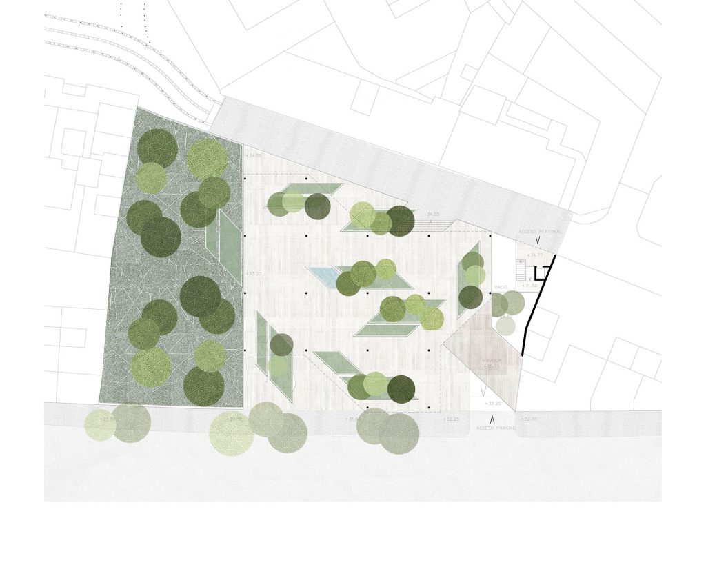 Plano proyecto de la plaza y del aparcamiento subterráneo en Alcalá de Guadaira